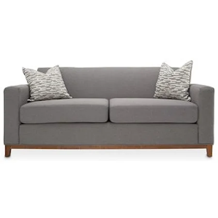 Contemporary Sofa with Exposed Wood Frame